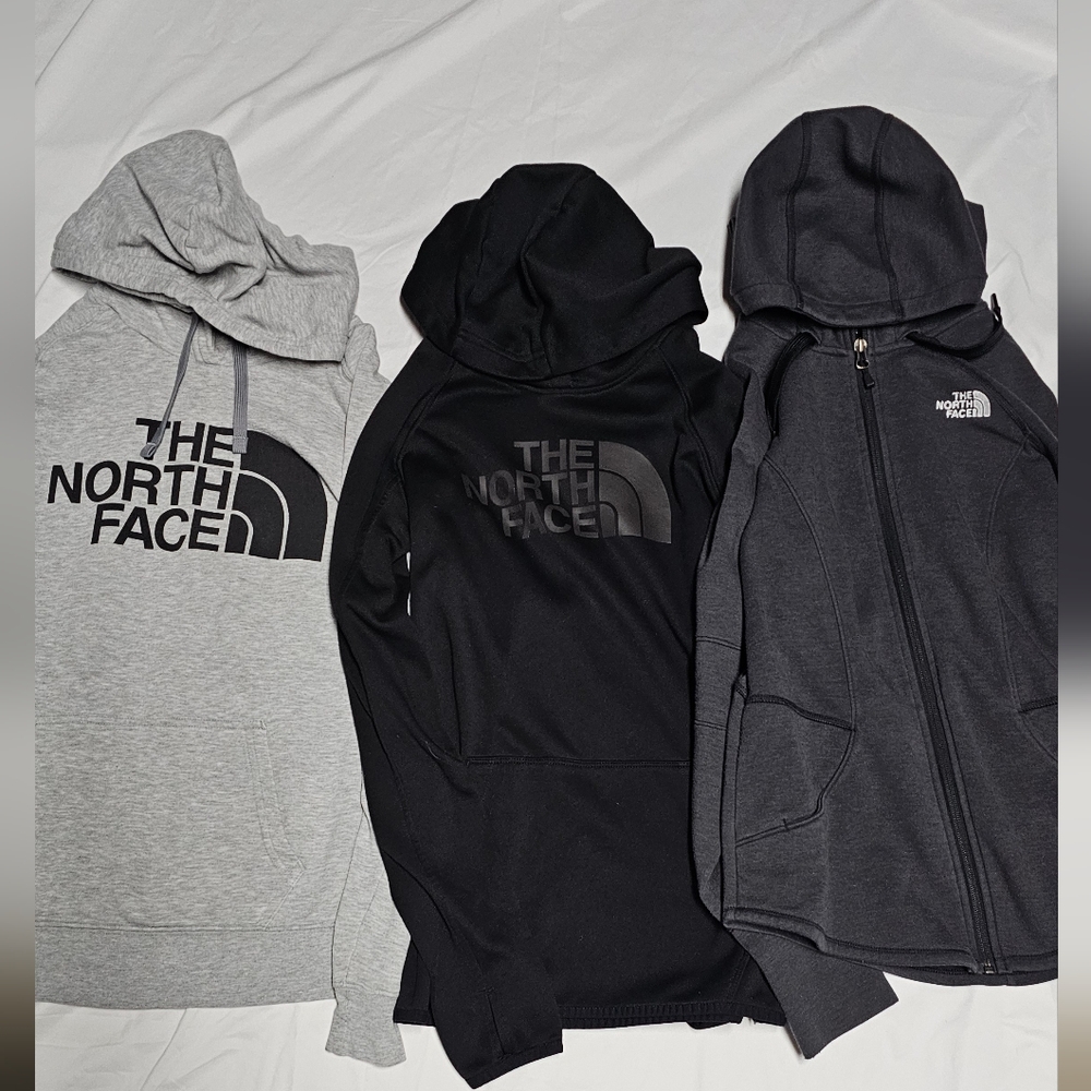 The North Face Gray and Black Hoodies